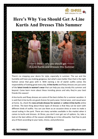 Here’s Why You Should Get A-Line Kurtis And Dresses This Summer