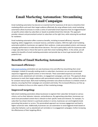 Email Marketing Automation_ Streamlining Email Campaigns.