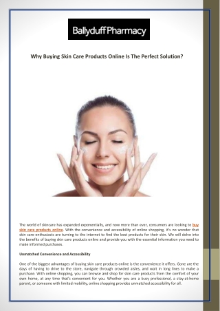 Why Buying Skin Care Products Online Is The Perfect Solution?