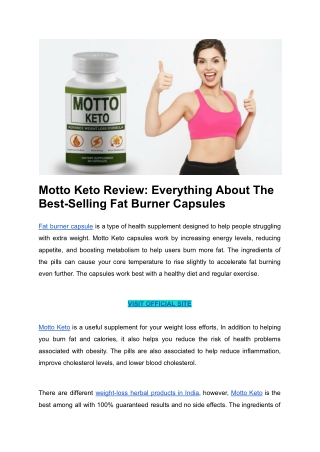 Motto Keto Review_ Everything About The Best-Selling Fat Burner Capsules