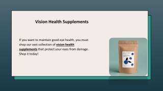 Vision Health Supplements