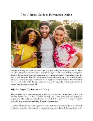 The Ultimate Guide to Polygamist Dating