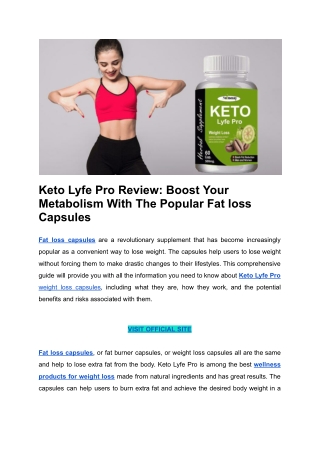 Keto Lyfe Pro Review_ Boost Your Metabolism With The Popular Fat loss Capsules