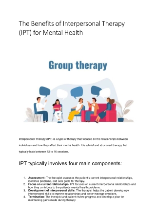 The Benefits of Interpersonal Therapy 3 may 23