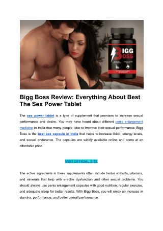 Bigg Boss Review_ Everything About Best The Sex Power Tablet