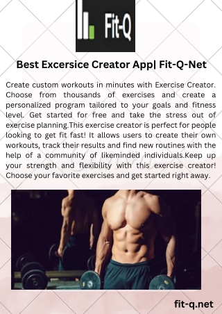 Best Excersice Creator App Fit-Q-Net