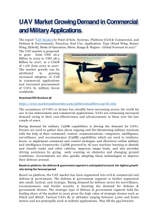 UAV Market - Growing Demand in Commercial and Military Applications