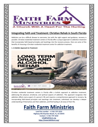 Integrating Faith and Treatment Christian Rehab in South Florida