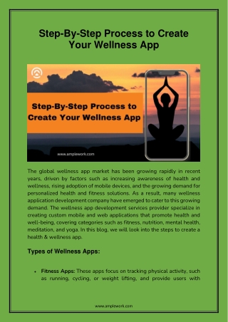 Step-By-Step Process to Create Your Wellness App