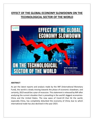 EFFECT OF THE GLOBAL ECONOMY SLOWDOWN ON THE TECHNOLOGICAL SECTOR OF THE WORLD