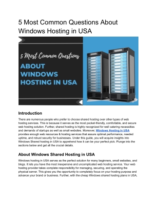 5 Most Common Questions About Windows Shared Web Hosting in USA (1)