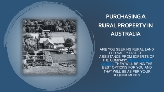 Purchasing a Rural Property in Australia