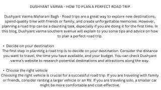 DUSHYANT VARMA - HOW TO PLAN A PERFECT ROAD TRIP This image has an empty alt attribute; its file name is image.png Dushy