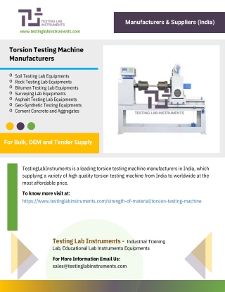 Torsion Testing Machine Manufacturers