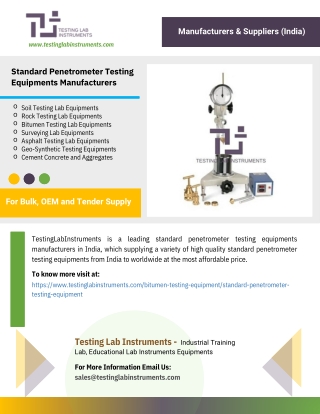 Standard Penetrometer Testing Equipments Manufacturers