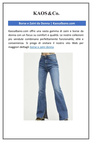 Borse e Zaini da Donna | Kaosalbano.com