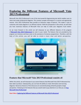 Exploring the Different Features of Microsoft Visio 2013 Professional