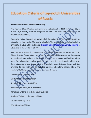 Education Criteria of top-notch Universities of Russia