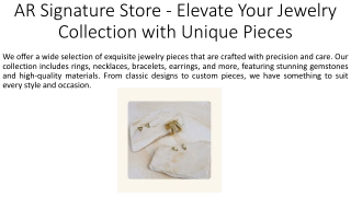 AR Signature Store - Elevate Your Jewelry Collection with Unique Pieces