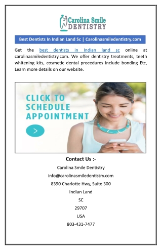 Best Dentists In Indian Land Sc | Carolinasmiledentistry.com