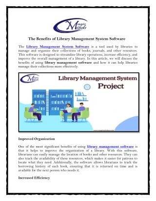 The Benefits of Library Management System Software