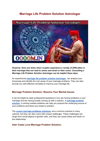 Marriage Life Problem Solution Astrologer_