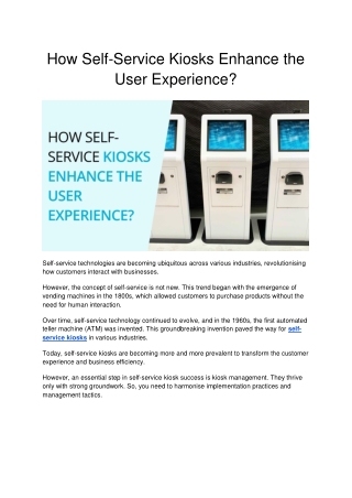 How Self-Service Kiosks Enhance the User Experience