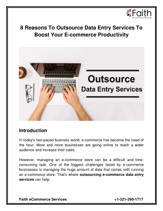 8 Reasons To Outsource Data Entry Services To Boost Your E-commerce Productivity