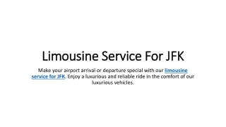 Limousine Service For JFK