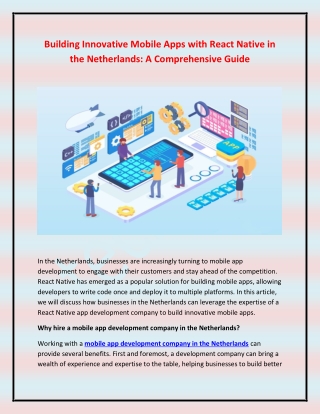 Building Innovative Mobile Apps with React Native in the Netherlands - A Comprehensive Guide