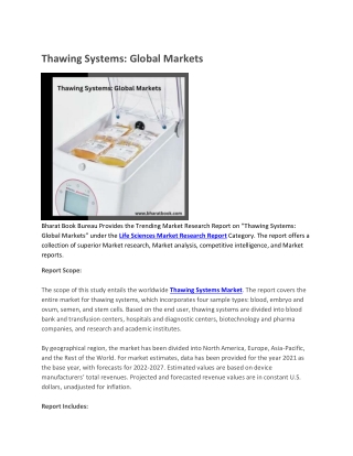 Thawing Systems, Global Markets