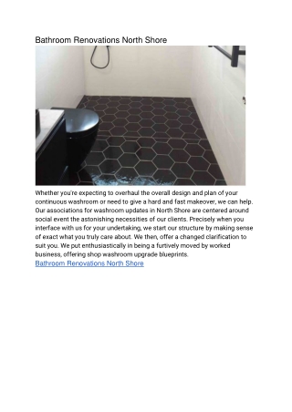 Bathroom Renovations North Shore