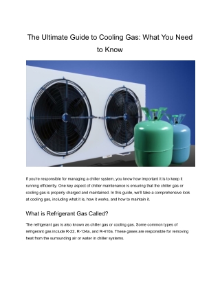 The Ultimate Guide to Cooling Gas