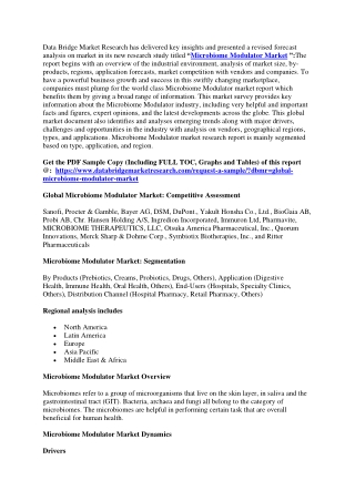 Microbiome Modulator Market