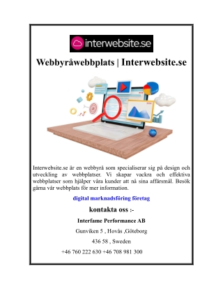 Webbyråwebbplats  Interwebsite.se