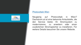 Photovoltaik Wien Dachstrom.at