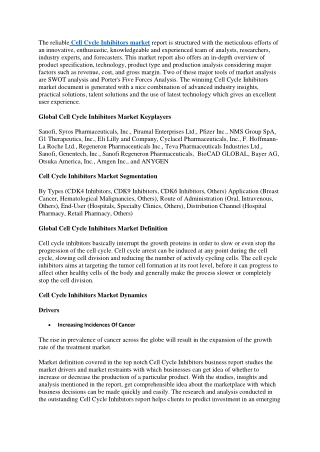 Cell Cycle Inhibitors Market