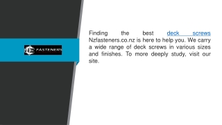 Deck Screws Nzfasteners.co.nz