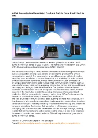 Unified Communications Market Latest Trends and Analysis, Future Growth Study by