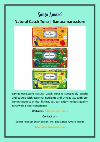 Natural Catch Tuna  Santoamaro.store