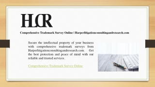 Comprehensive Trademark Survey Online  Harperlitigationconsultingandresearch.com