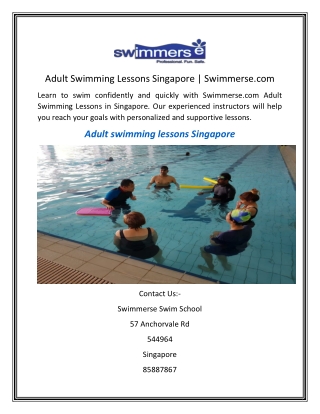 Adult Swimming Lessons Singapore  Swimmerse