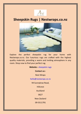 Sheepskin Rugs  Nestwraps.co.nz