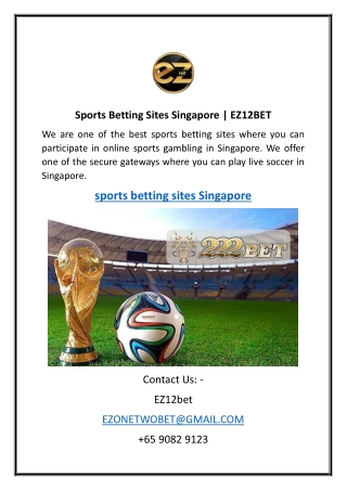 Sports Betting Sites Singapore  EZ12BET