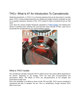 THCv: What Is It? An Introduction To Cannabinoids