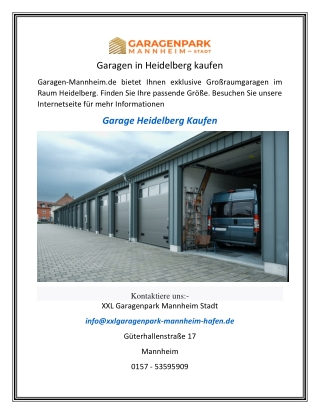 Garagen in Heidelberg kaufen