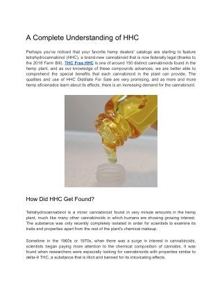 A Complete Understanding of HHC