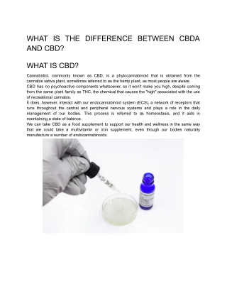 WHAT IS THE DIFFERENCE BETWEEN CBDA AND CBD?