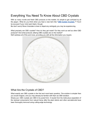 Everything You Need To Know About CBD Crystals