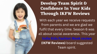 Develop Team Spirit & Confidence In Your Kids Through IKFW Reviews